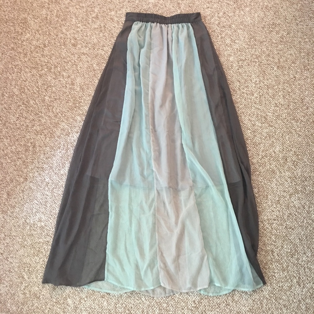 Brand NEW The Letter Maxi Skirt Chiffon Colorblock